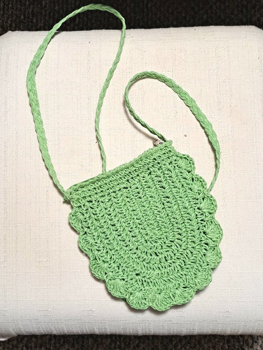 Bright Green Woven Paper Crissbody Purse